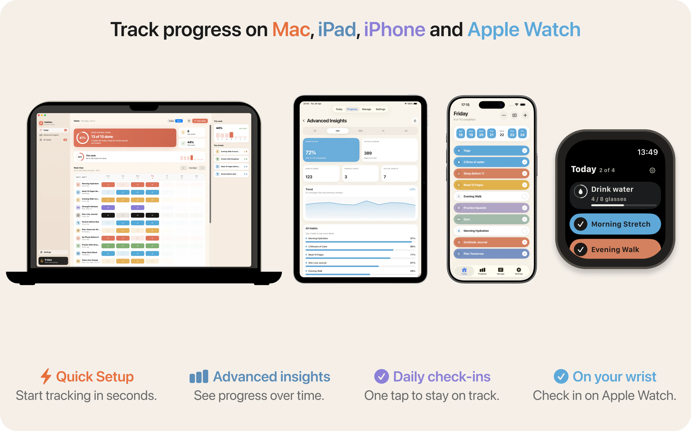 Habitios across iPhone, iPad and Mac