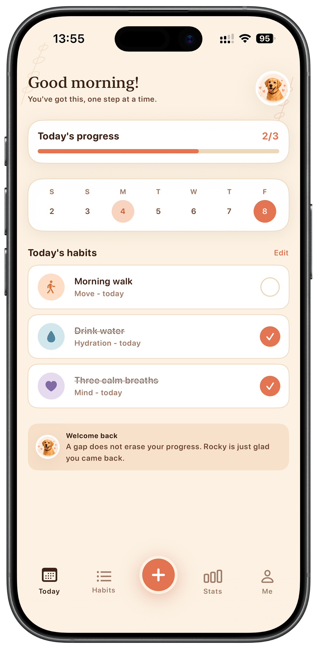 Rocky's Routine — lifestyle tracker
