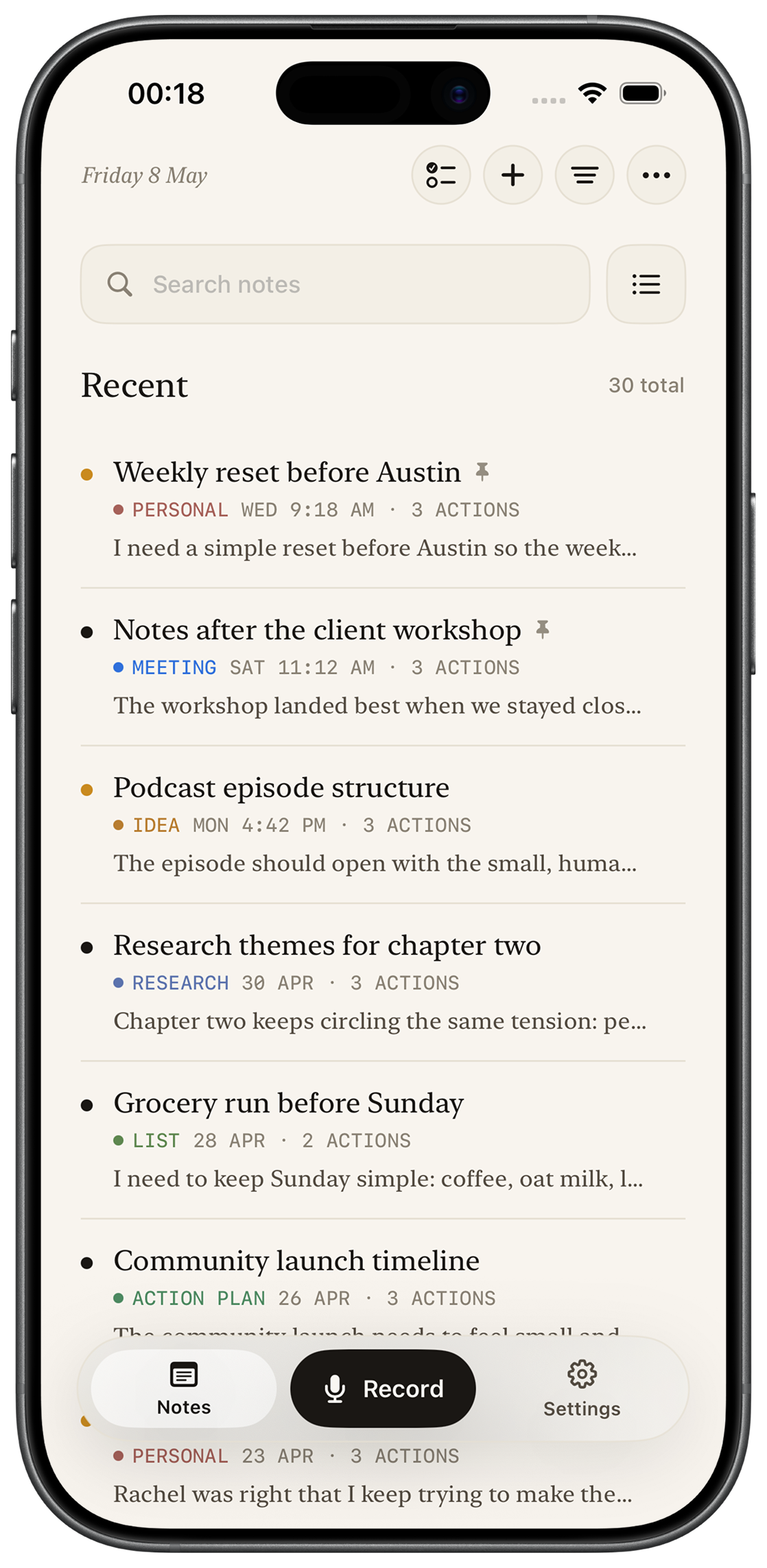 Telos AI Voice Notes